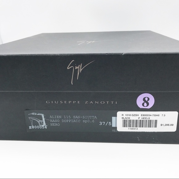 NWB Giuseppe Zanotti Alien 115 San-Siutta in Black Size 37.5 - Picture 12 of 12